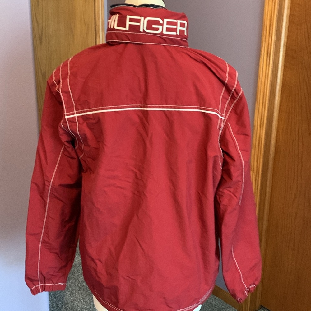 Tommy Hilfiger Jacket with Concealed Hood, size medium. Like Garnet in color - Picture 11 of 16